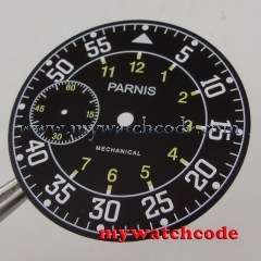 38.9mm black dial fit 6497 ST3620 movement Watch Case Luminous marks D103