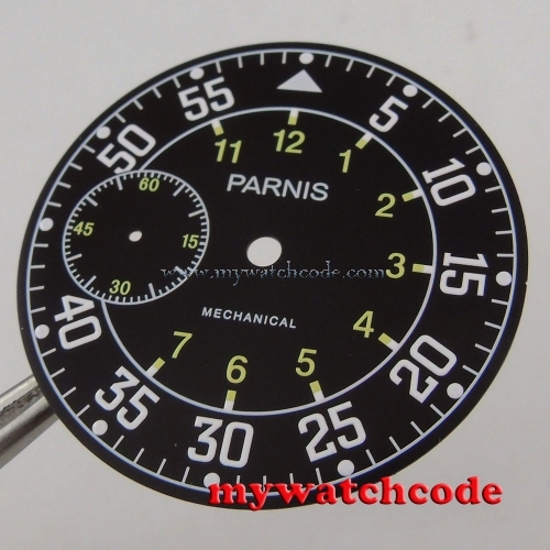 38.9mm black dial fit 6497 ST3620 movement Watch Case Luminous marks D103