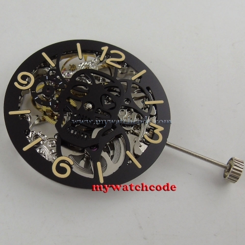 17 Jewels silver Full Skeleton 6497 Hand Winding movement add one 38.7mm dial 15