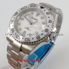 40mm bliger white dial GMT ceramic Bezel sapphire glass automatic mens watch 199