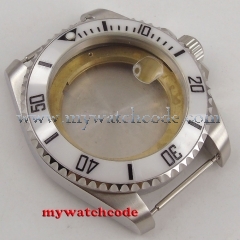 43mm sapphire glass ceramic white bezel Watch Case fit ETA 2824 2836 MOVEMENT