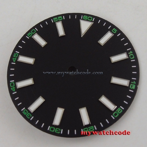 30.8mm black luminous Watch Dial no date for Mingzhu DG2813 Movement D47