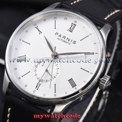 42mm Parnis white date 24 Hours Handset Sea-gull Automatic Movement Men Watch 951