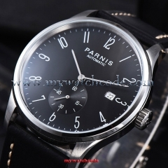 42mm parnis black dial date window automatic STYLISH MENS UHR OROLOGIO watch