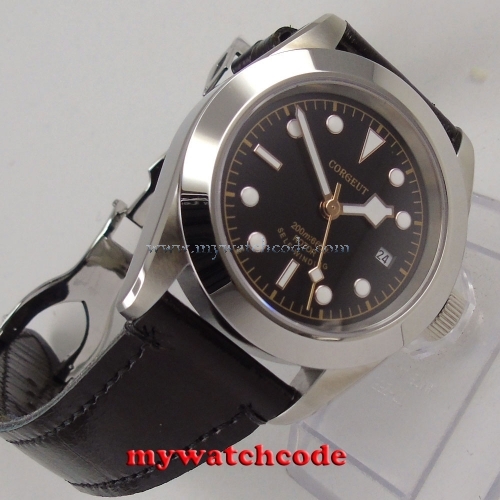 polisehd 41mm corgeut black dial Sapphire Glass miyota Automatic mens Watch C102