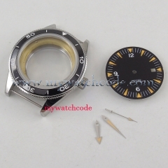 41mm no logo luminous black dial + hand + Watch Case fit ETA 2824 2836 MOVEMENT