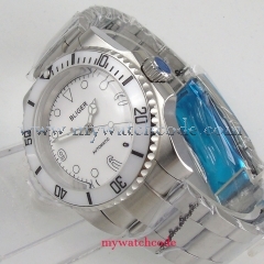 40mm Bliger white dial sub sapphire crystal automatic movement menswatch