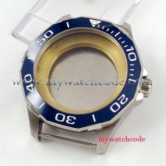 45mm blue ceramic bezel sapphire cystal Watch Case fit ETA 2824 2836 MOVEMENT