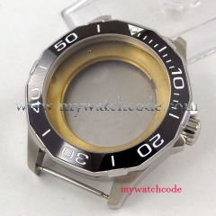 45mm black ceramic bezel sapphire cystal Watch Case fit ETA 2824 2836 MOVEMENT