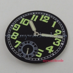 35mm black luminous dial fit eta 6498 sea-gull 3620 movement Watch (dial+hand)