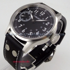 brushed 44mm corgeut black dial sapphire glass 6497 hand winding mens watch C97