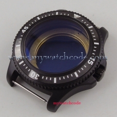 44mm black ceramic bezel PVD Watch Case fit 2824 2836 8215 8205 DG2813 MOVEMENT