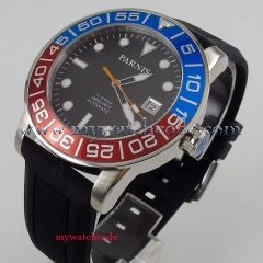 42mm Parnis black dial Sapphire glass 21 jewel Miyota automatic mens watch P393