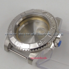 Sapphire Crystal 40MM Silver Ceramic Bezel 316L Stainless Steel Watch Case Fit For ETA 2824 2836 Automatic Movement C19