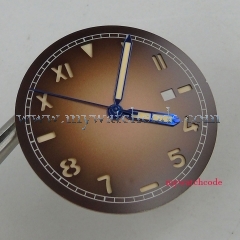 Fashion 36.1mm Coffee Sterile Date Window California Watch Dial+Hands Fit For MIYOTA 8215 8205 Mingzhu 2813 Movement D127