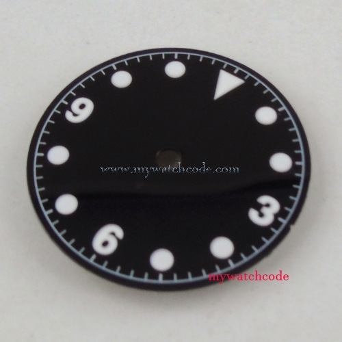 28.5mm Black No Logo White Luminous Marks Watch Dial Fit For ETA 2824 2836 Mingzhu 2813 3804 Automatic Movement D123