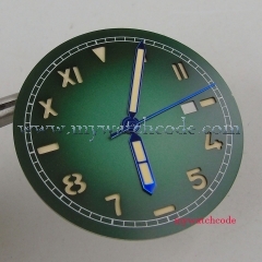 36.1mm Green No Logo Date Window Luminous Marks California Watch Dial+Hands Fit For MIYOTA 8215 8205 Mingzhu 2813 Movement D128