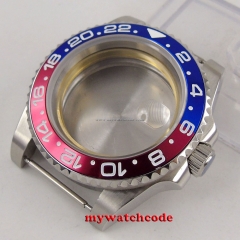 Newest 40mm parnis Sapphire Glass Date Window RED BLUE Bezel Top brand Luxury stainless steel Watch Case fit 2824 2836 Movement
