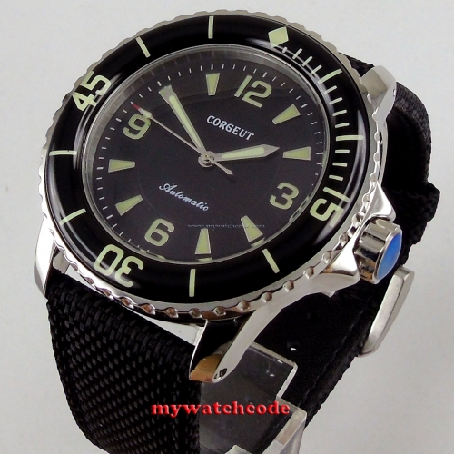 Luxury 45mm Corgeut men's watch black dial super luminous rotating bezel MIYOTA 8215 Automatic movement wrist watch cor115