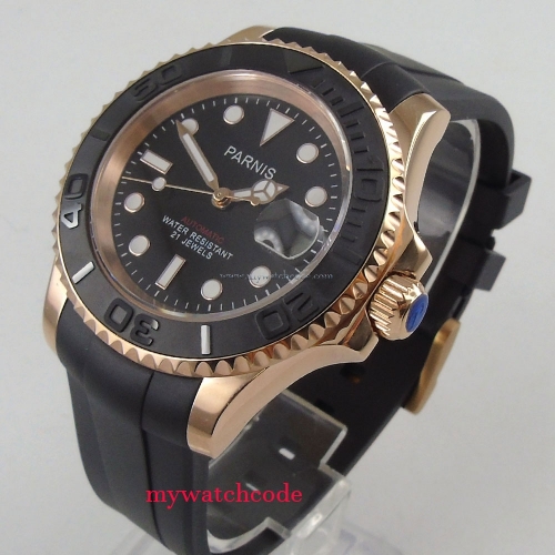 Hot Sell PARNIS GMT Automatic Men's Watch Sapphire Glass Ceramic Bezel With  Box | eBay