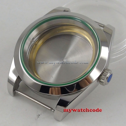 40mm parnis Sapphire Glass Polished Steel Watch Case fit ETA 2836 DG 2813 MingZhu 3804 MIYOTA Movement