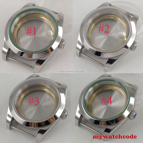 40mm Polished steel sapphire glass automatic Watch Case fit ETA 2824 2836 MIYOTA 8215 8205 Movement