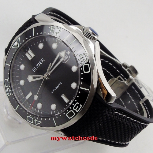 41mm bliger black dial super luminous saphire glass Ceramic Bezel  Automatic movement men's watch
