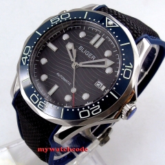 41mm bliger gray dial rubber ceramic Bezel luminous sapphire glass Automatic movement men's watch