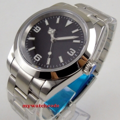 Solid 40mm black dial luminous saphire glass polished bezel 21 jewels 8215 156 Automatic movement men's watch