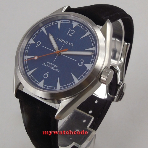 41mm corgeut blue dial Luxury Brand Sapphire Glass Casual Luminous automatic movement men's watch