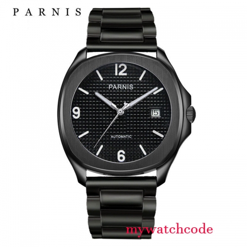 40mm parnis Black Dial PVD coated Automatic movement men's Watch