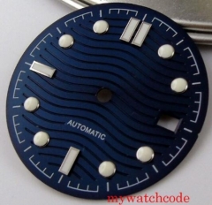 31mm blue wave sterile dial luminous Watch Dial for 2824 2836 Movement D92