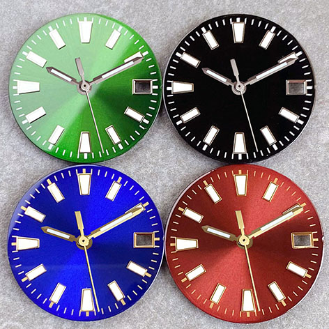 Tandorio New 29mm Green/Blue/Red Sterile Sunburst Watch Dial Face Parts Fit NH35 NH36 NH38 Automatic Movement Watchmaking Tool