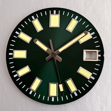 29mm 62MAS Lumious Watch Dial fit NH35A Automatic Movement Date Window Green/Black/Blue Sunburst Watch Face Watchmaking Tool