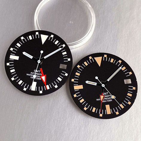 Tandorio New 29mm GMT Vintage Orange Marks Watch Dial Face Mod Watch Accessories Fit NH34 NH34A Movement Watch Parts Tool Set