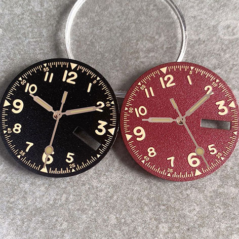 29mm Watch Dial for NH36 Movement 3/3.8 Crown Red/Black Gold Numbers Weekday Window Watch parts