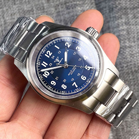 Tandorio 200m Waterproof 36mm Pilot Watch Men NH35/Miyota 8215/PT5000 Movement Blue Black Silver Dial Steel Band Luminous Marks