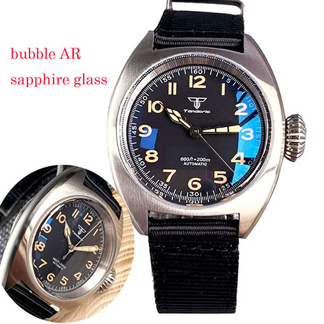 Tandorio New 36mm Small Business Small Men Automatic Watch NH35A/PT5000 Movt 20ATM Wristwatch Minimalist Big Crown