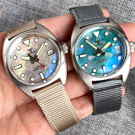 Tandorio NH35A 36mm Mechanical Watch Men 200m Waterproof Steel Wristwatch Mother of Pearl Dial 36mm Diving Clock