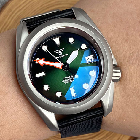 NH35A Diving Steel Mechanical Men Watch 3.8 Crown 40mm Case Flat Sapphire Relogio Masculino Watch Mod Sandblast 200m Waterproof