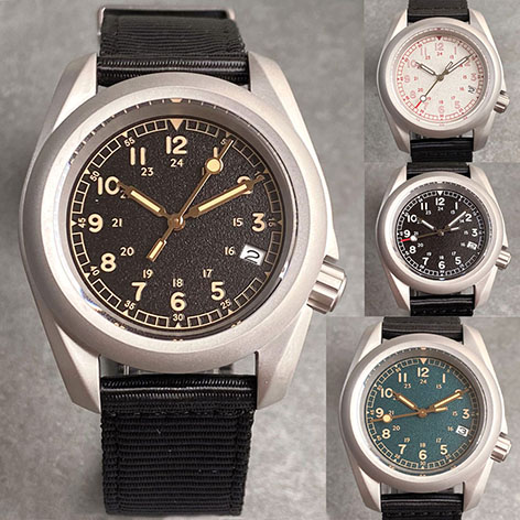 Tandorio 40mm Military Men's Field Dive Watches Frosted Case Green Luminous NH36/NH35 Automatic Movement Watch 200m Waterproof