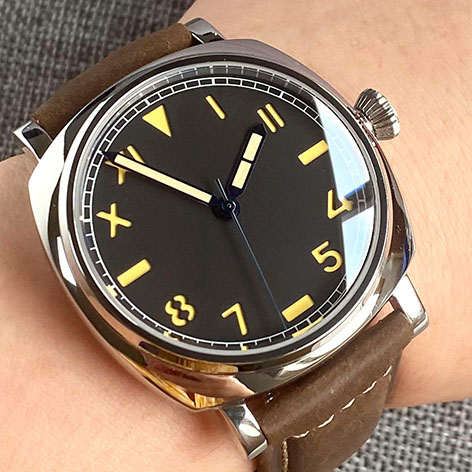 Tandorio 200m Waterproof 42mm Square Case Diver NH35A Automatic California Men Watch Black Luminous Dial Sapphire Glass Leather Strap