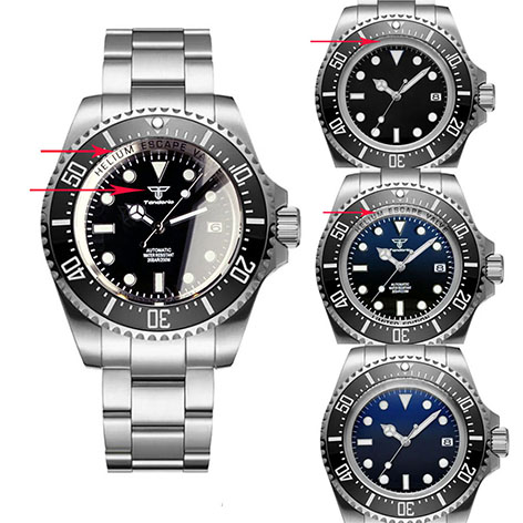 Tandorio 43mm NH35A PT5000 Stainless Steel Automatic Men Watch Sapphire Glass Luminous Mechanical Wristwatch Rotating Bezel Date