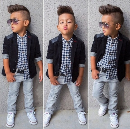 Boys Blazer jacket +shirt+ jeans pants 3 piece suit