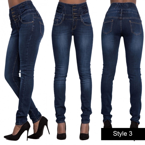 Sexy high waist Slim stretch large size jeans