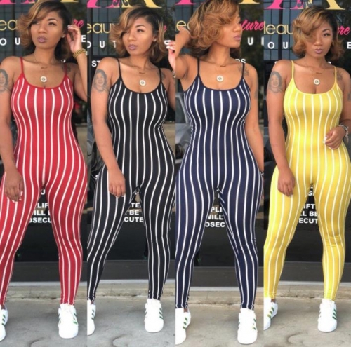 Charming Sexy striped strap jumpsuit