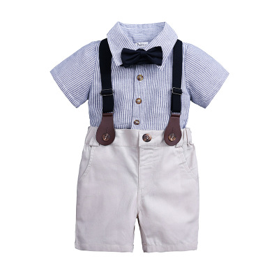 Short Sleeve Shirt Bib Boys Set