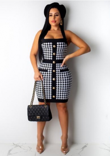 Charming Halter houndstooth dress