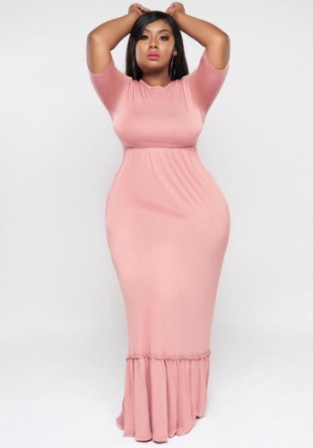 Charming  Plus size Pocket slim fishtail dress