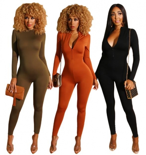 Charming Front and rear zipper jumpsuit